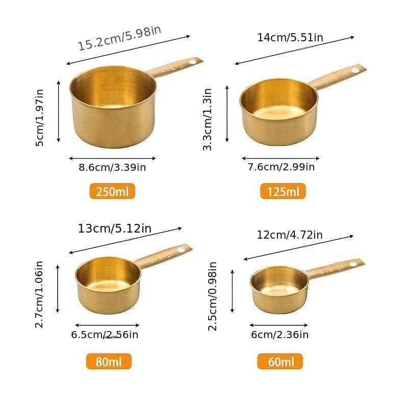 4pcs Stainless Steel Measuring Cups and Spoons Set