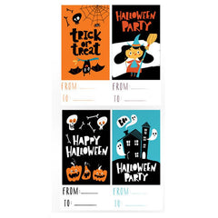 300pcs Halloween Square Stickers Pumpkin Bat Spider