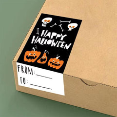 300pcs Halloween Square Stickers Pumpkin Bat Spider