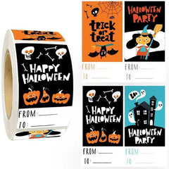 300pcs Halloween Square Stickers Pumpkin Bat Spider