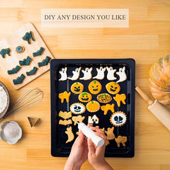 12pcs Halloween Cookie Cutters Stainless Steel Biscuit Molds Kitchen Accessories