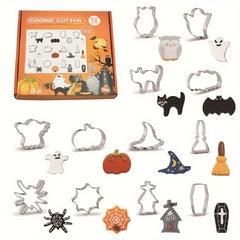 12pcs Halloween Cookie Cutters Stainless Steel Biscuit Molds Kitchen Accessories
