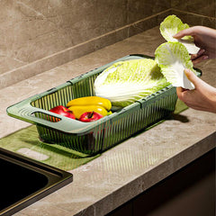 Adjustable Sink Rack Multifunctional Colander Vegetable Basket
