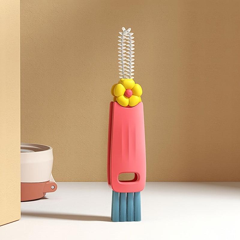 3in1 Bottle Cup Lid Cleaning Brush Multifunctional Tiny Brush