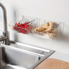 Wall Mounted Garlic Storage Box Hanging Basket Multifunctional Storage
