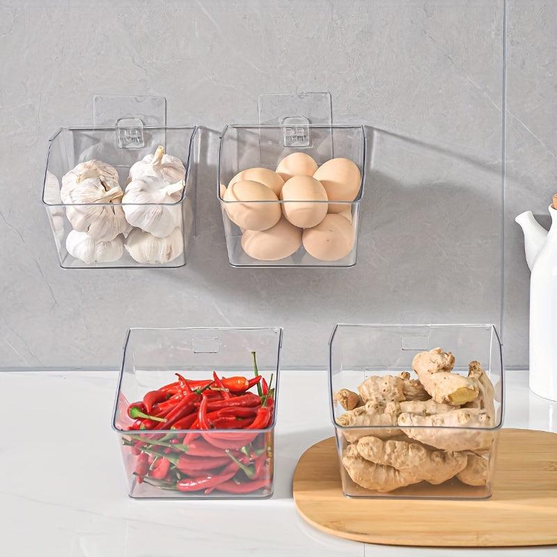 Wall Mounted Garlic Storage Box Hanging Basket Multifunctional Storage
