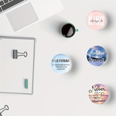 12pcs Glass Refrigerator Magnets Quotes Landscape Series Fridge Magnets