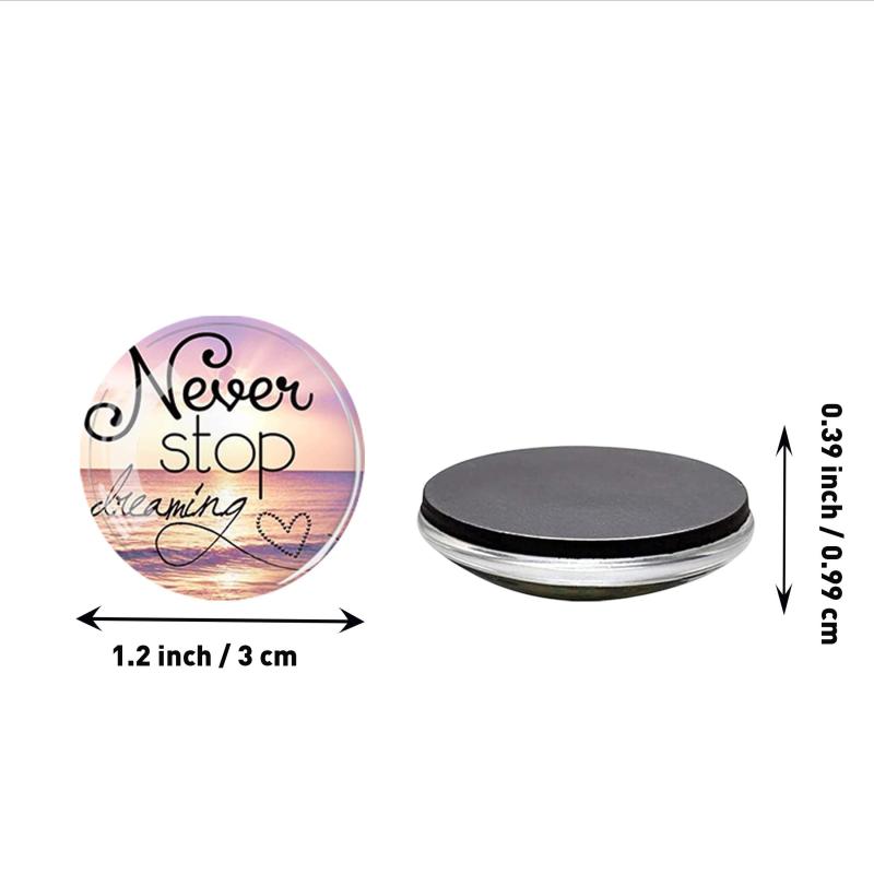 12pcs Glass Refrigerator Magnets Quotes Landscape Series Fridge Magnets