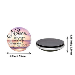 12pcs Glass Refrigerator Magnets Quotes Landscape Series Fridge Magnets