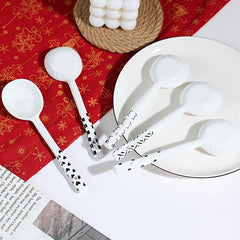 5pcs Pattern Ceramic Spoon Set Kitchen Utensils Kit