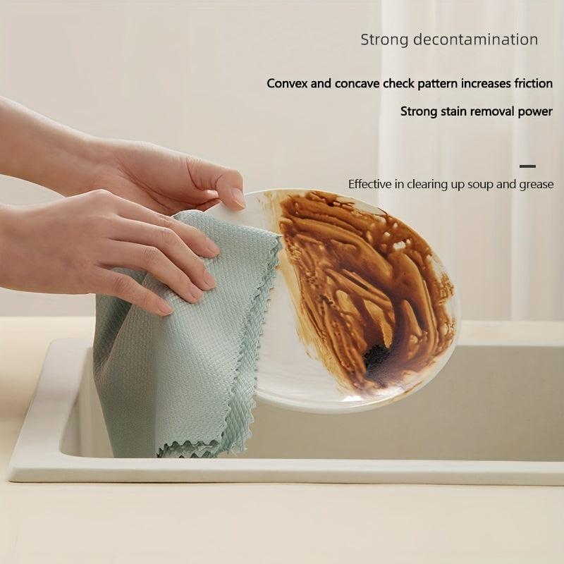 Scouring Pad Square Dish Cloths Kitchen Cleaning Cloth Antibacterial Washable