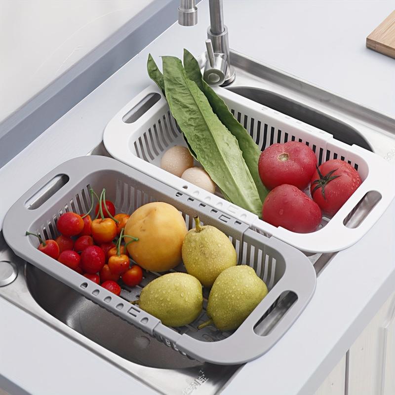 Sink Colander Vegetable Washing Basket Fruit Drain Basket Plastic