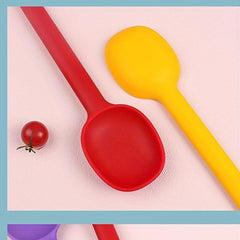 Silicone Kitchen Spoon Long Handle Heat Resistant Mixing Spoon