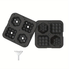 Ice Cube Mold Silicone Tray with Lid Stackable