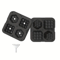 Ice Cube Mold Silicone Tray with Lid Stackable