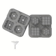 Ice Cube Mold Silicone Tray with Lid Stackable