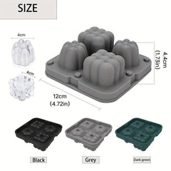 Ice Cube Mold Silicone Tray with Lid Stackable