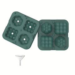 Ice Cube Mold Silicone Tray with Lid Stackable