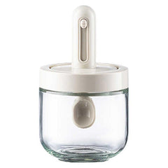 Glass Seasoning Jar With Retractable Spoon Lid