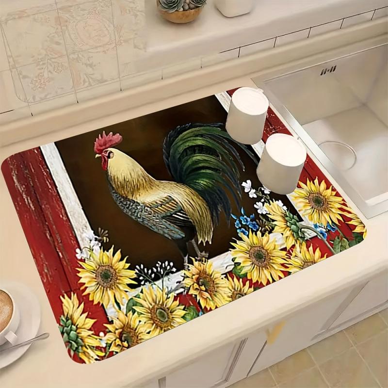 Dish Drying Pad Kitchen Countertop Absorbent Mat Soft Diatom Mud Faucet Mat