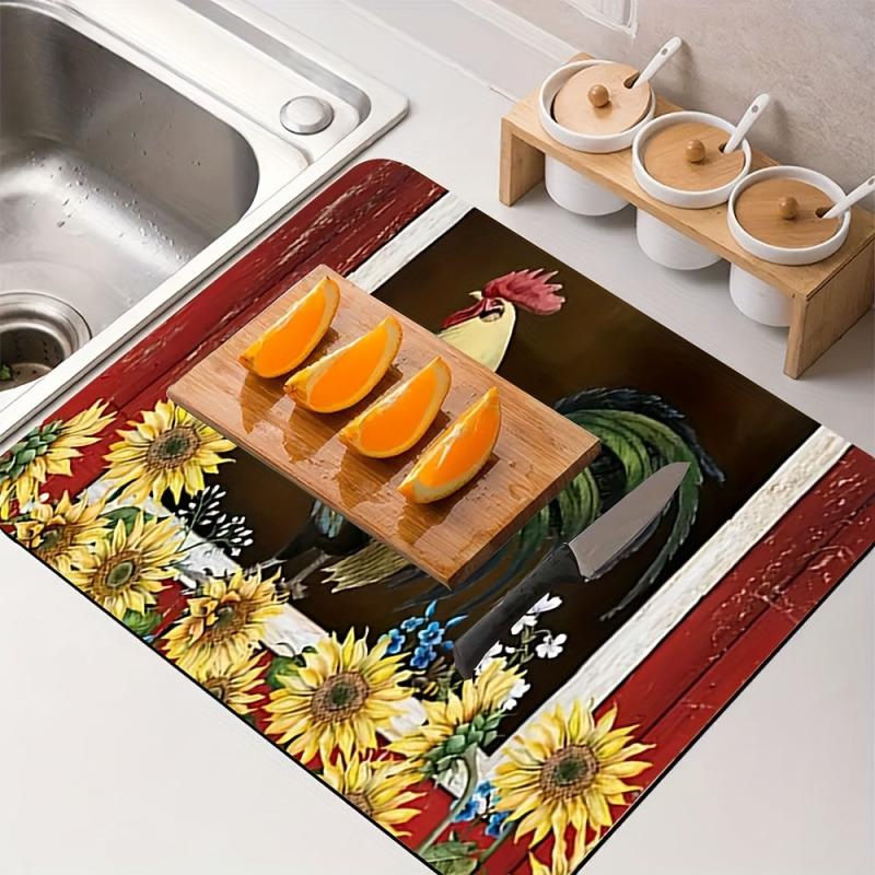 Dish Drying Pad Kitchen Countertop Absorbent Mat Soft Diatom Mud Faucet Mat