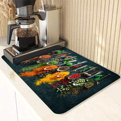 Rubber Square Placemat Absorbent Drain Pad Dish Drying Mat
