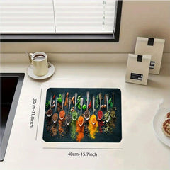 Rubber Square Placemat Absorbent Drain Pad Dish Drying Mat