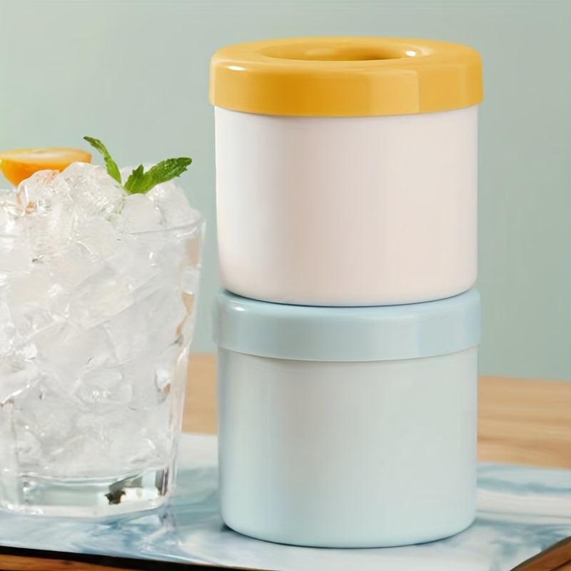 Ice Cube Mold Silicone Cylinder Ice Bucket ABS Lid Release Ice Cubes