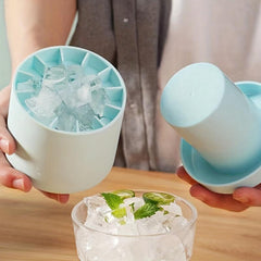 Ice Cube Mold Silicone Cylinder Ice Bucket ABS Lid Release Ice Cubes