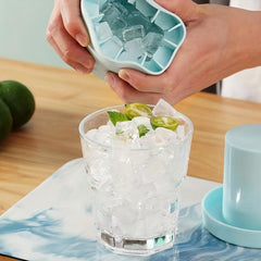 Ice Cube Mold Silicone Cylinder Ice Bucket ABS Lid Release Ice Cubes