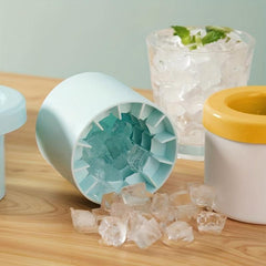 Ice Cube Mold Silicone Cylinder Ice Bucket ABS Lid Release Ice Cubes