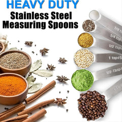 9pcs Stainless Steel Measuring Spoons Set Metric/US Measurements