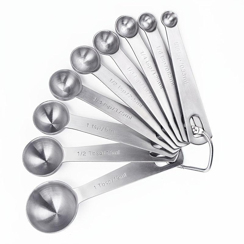 9pcs Stainless Steel Measuring Spoons Set Metric/US Measurements