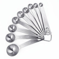 9pcs Stainless Steel Measuring Spoons Set Metric/US Measurements