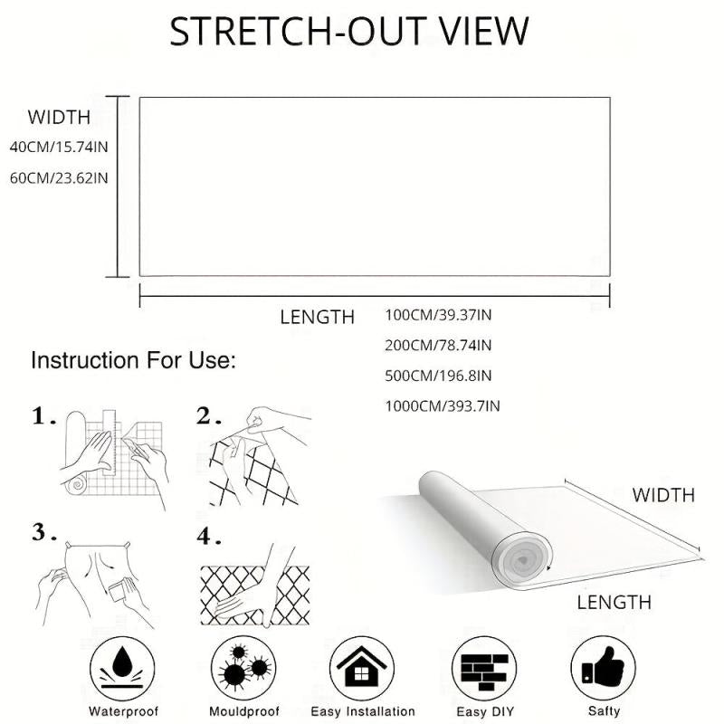 Kitchen Backsplash Stickers Self Adhesive Aluminum Foil Wallpaper
