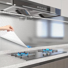 Kitchen Backsplash Stickers Self Adhesive Aluminum Foil Wallpaper