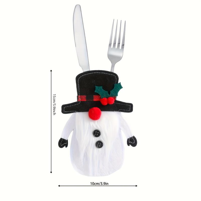 2pcs Christmas Tableware Storage Bag Gnome And Fork Storage Bag