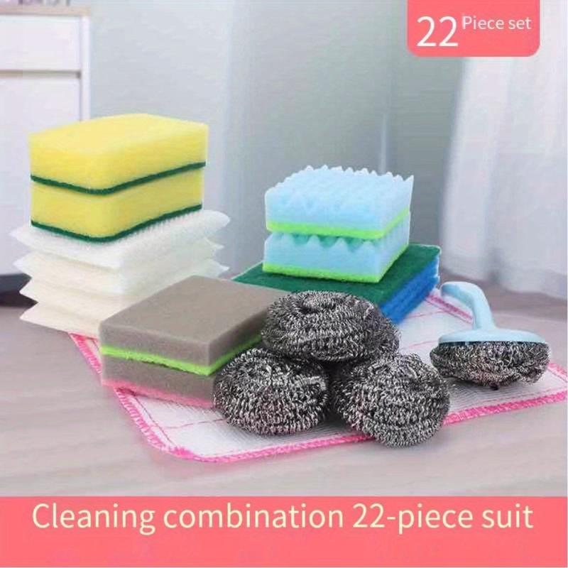 22pcs Cleaning Sponge Dish Scrubbing Brush Cleaning Ball Pot Scrubber