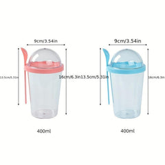 400ml Portable Salad Cup with Fork for Kids' School Lunch
