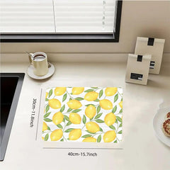 Rubber Dish Drying Mat Lemon Small Fresh Style Washstand Drain Mat