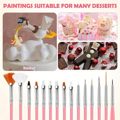 15pcs Cake Decorating Brushes Food Paint Brush Fondant Cookie Brushes