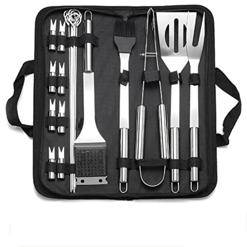 20PCS Stainless Steel Grill Set BBQ Utensils in Oxford Cloth Bag