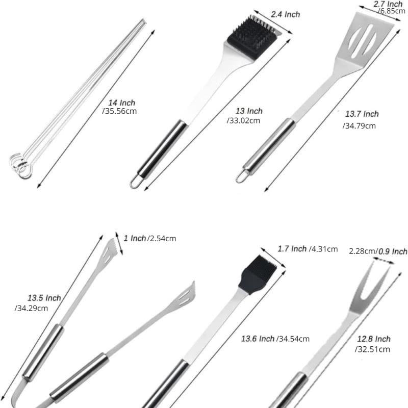 20PCS Stainless Steel Grill Set BBQ Utensils in Oxford Cloth Bag