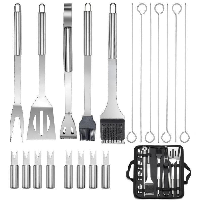 20PCS Stainless Steel Grill Set BBQ Utensils in Oxford Cloth Bag