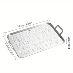 Stainless Steel Non Stick BBQ Tray with Handles