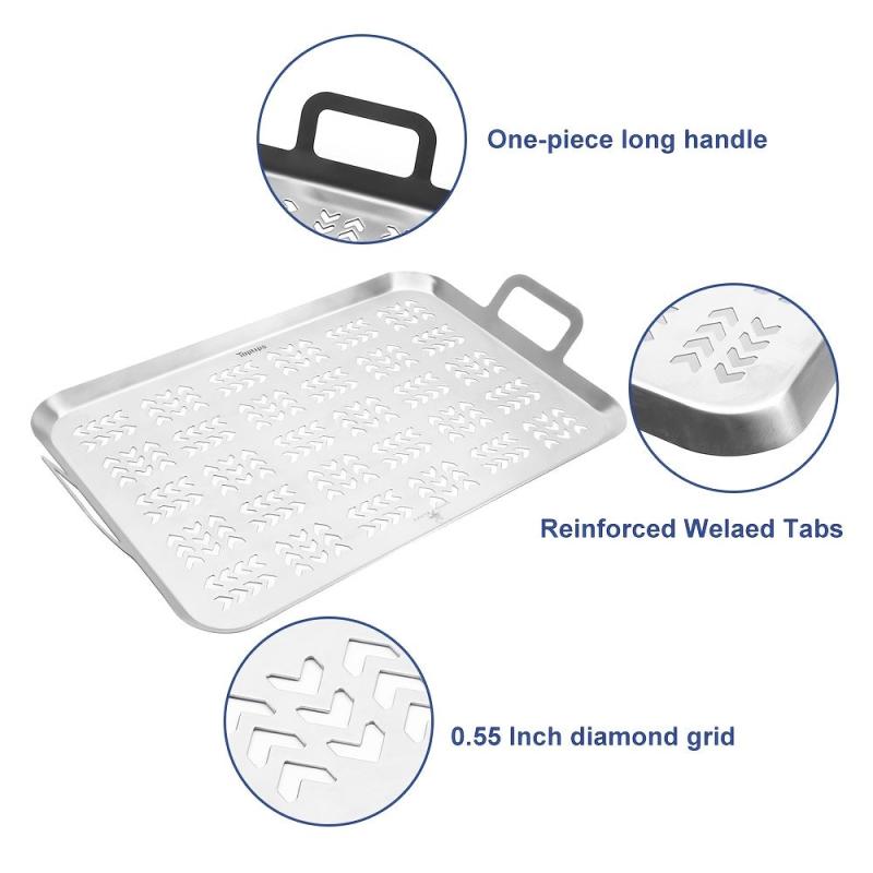 Stainless Steel Non Stick BBQ Tray with Handles