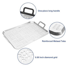 Stainless Steel Non Stick BBQ Tray with Handles