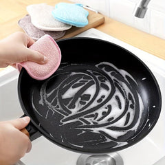 2-in-1 Dish Cloths Sponge for Tableware Cleaning with Hanging Loop