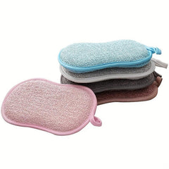 2-in-1 Dish Cloths Sponge for Tableware Cleaning with Hanging Loop