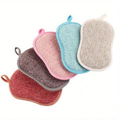 2-in-1 Dish Cloths Sponge for Tableware Cleaning with Hanging Loop